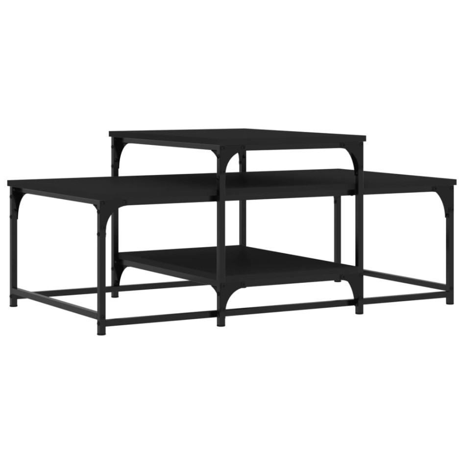 Mesa de centro madera de ingeniería negro 102x60x45