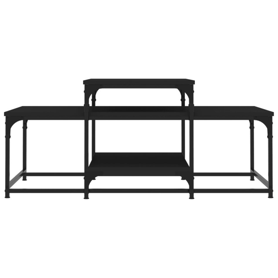Mesa de centro madera de ingeniería negro 102x60x45