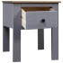 Mesita de noche de madera maciza pino Panamá gris 46x40x57