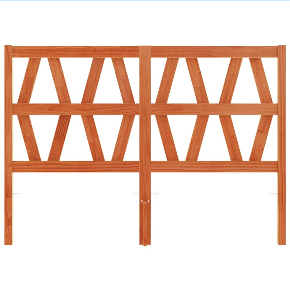 Cabecero de cama madera maciza de pino marrón cera 160