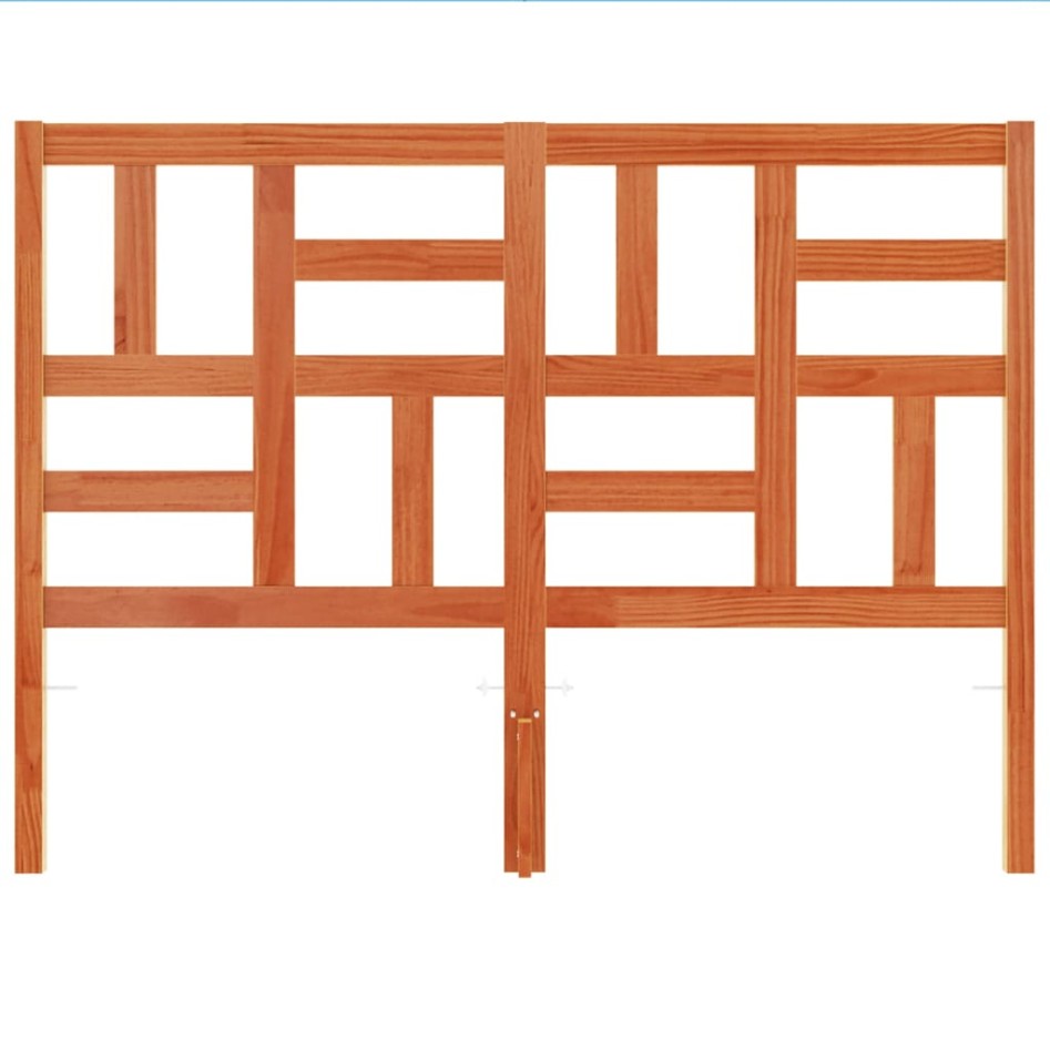 Cabecero de cama madera maciza de pino marrón cera 150