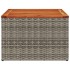 Mesa de jardín de madera de acacia y ratán PE gris 55x55x37