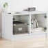 Mueble de TV con puertas de vidrio blanco 68x37x42