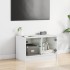 Mueble de TV con puertas de vidrio blanco 68x37x42
