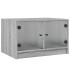 Mesa de centro con puertas de vidrio gris Sonoma 68x50x42