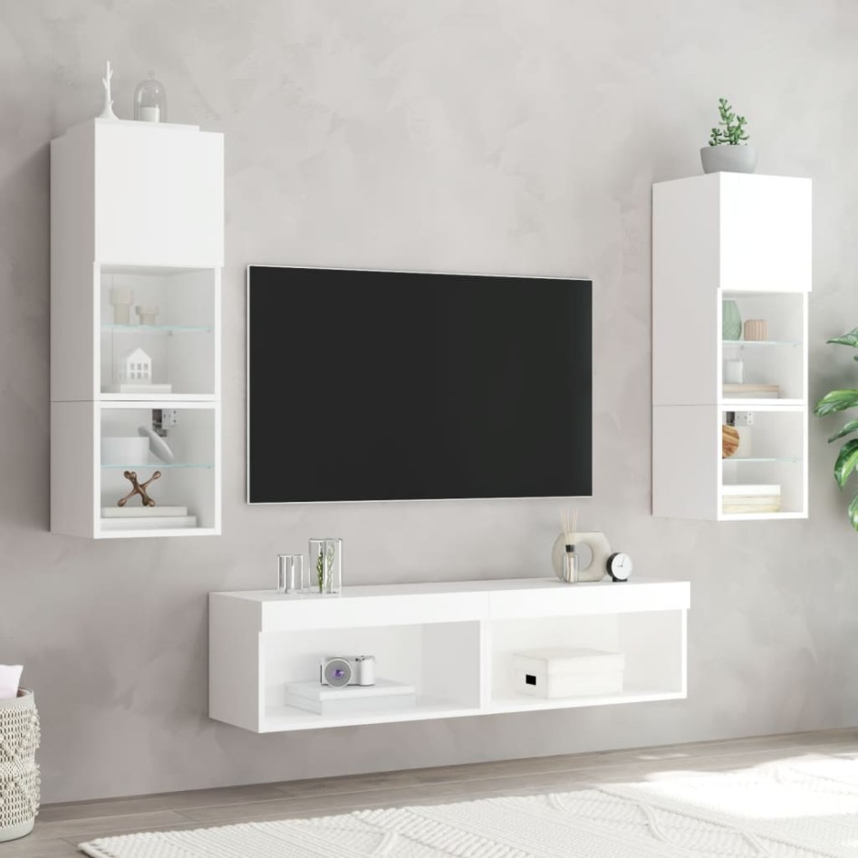 Mueble para TV con luces LED blanco 60x30x30