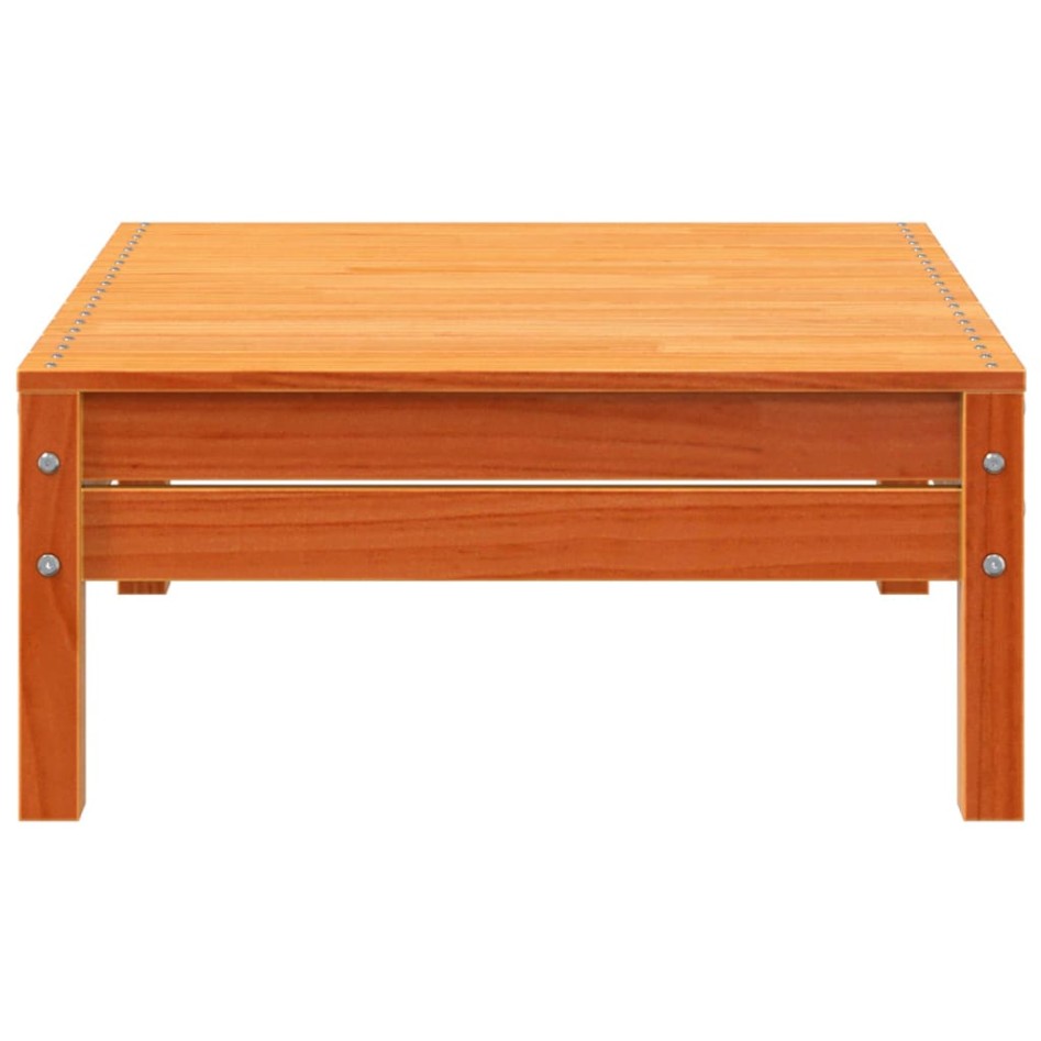 Taburete de jardín madera maciza de pino marrón