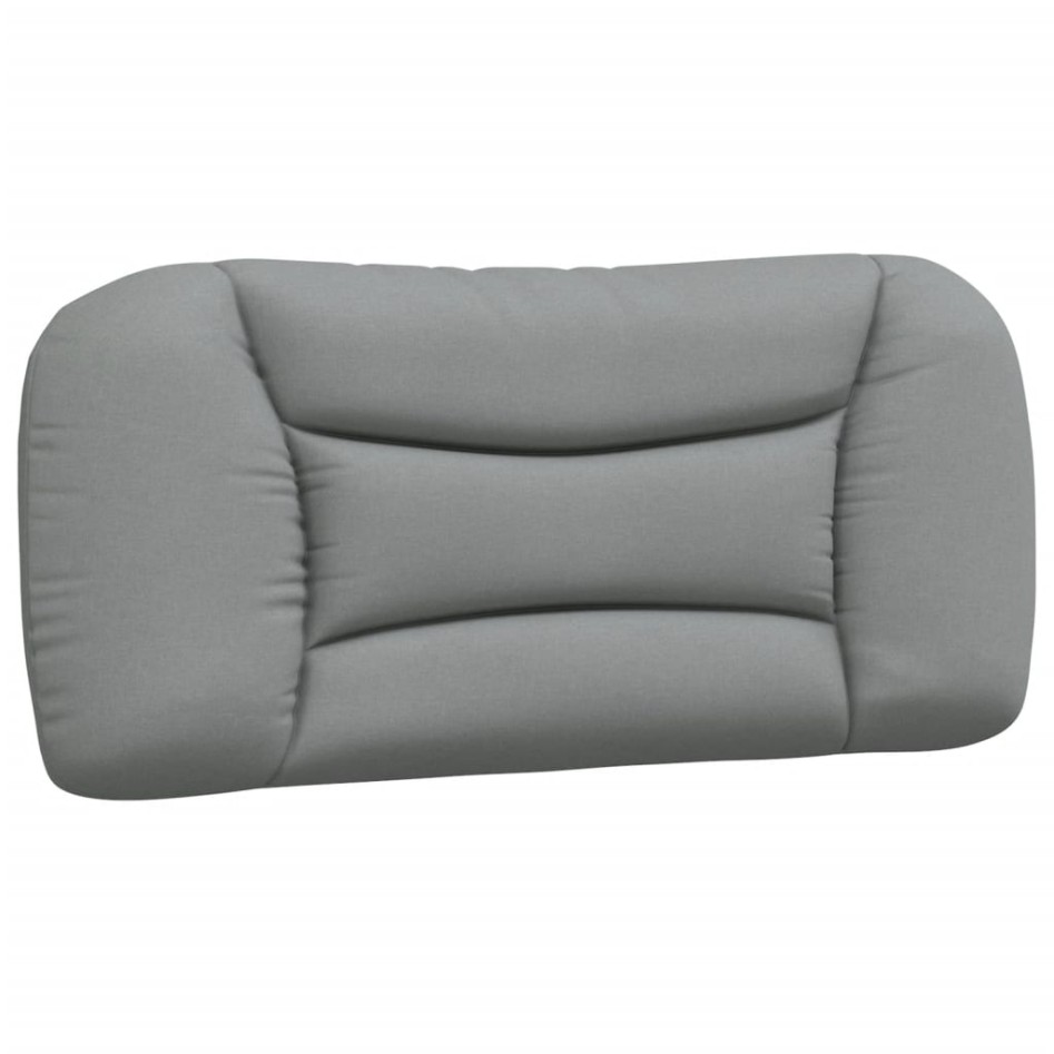 Cabecero de cama acolchado tela gris claro 90