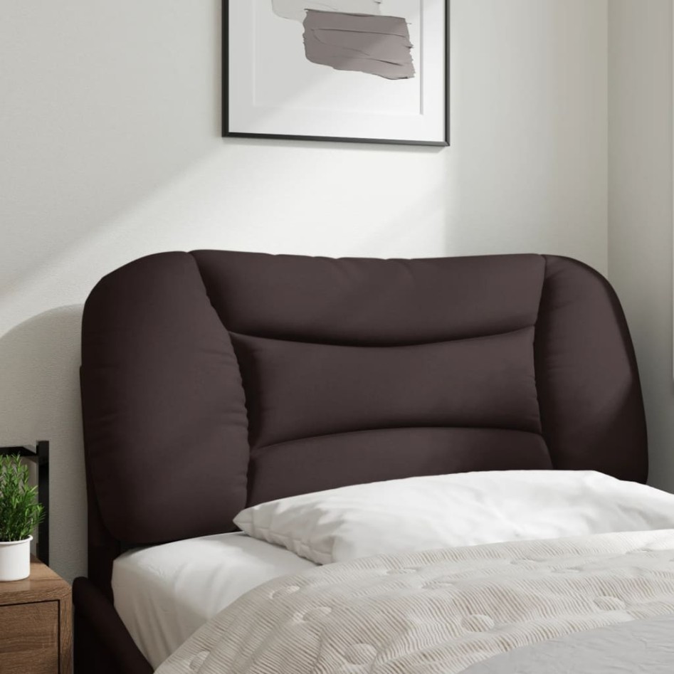 Cabecero de cama acolchado tela marrón oscuro 80