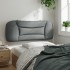 Cabecero de cama acolchado tela gris claro 100