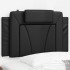 Cabecero de cama acolchado cuero sintético negro 80