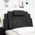 Cabecero de cama acolchado cuero sintético negro 80