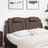 Cabecero de cama acolchado cuero sintético marrón 120