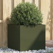 Jardinera acero verde oliva 49x47x46 cm