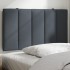 Cabecero de cama acolchado terciopelo gris oscuro 90