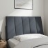 Cabecero de cama acolchado terciopelo gris oscuro 90