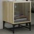 Mesitas noche con puertas vidrio 2 uds roble Sonoma 35x37x50