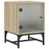 Mesitas noche con puertas vidrio 2 uds roble Sonoma 35x37x50