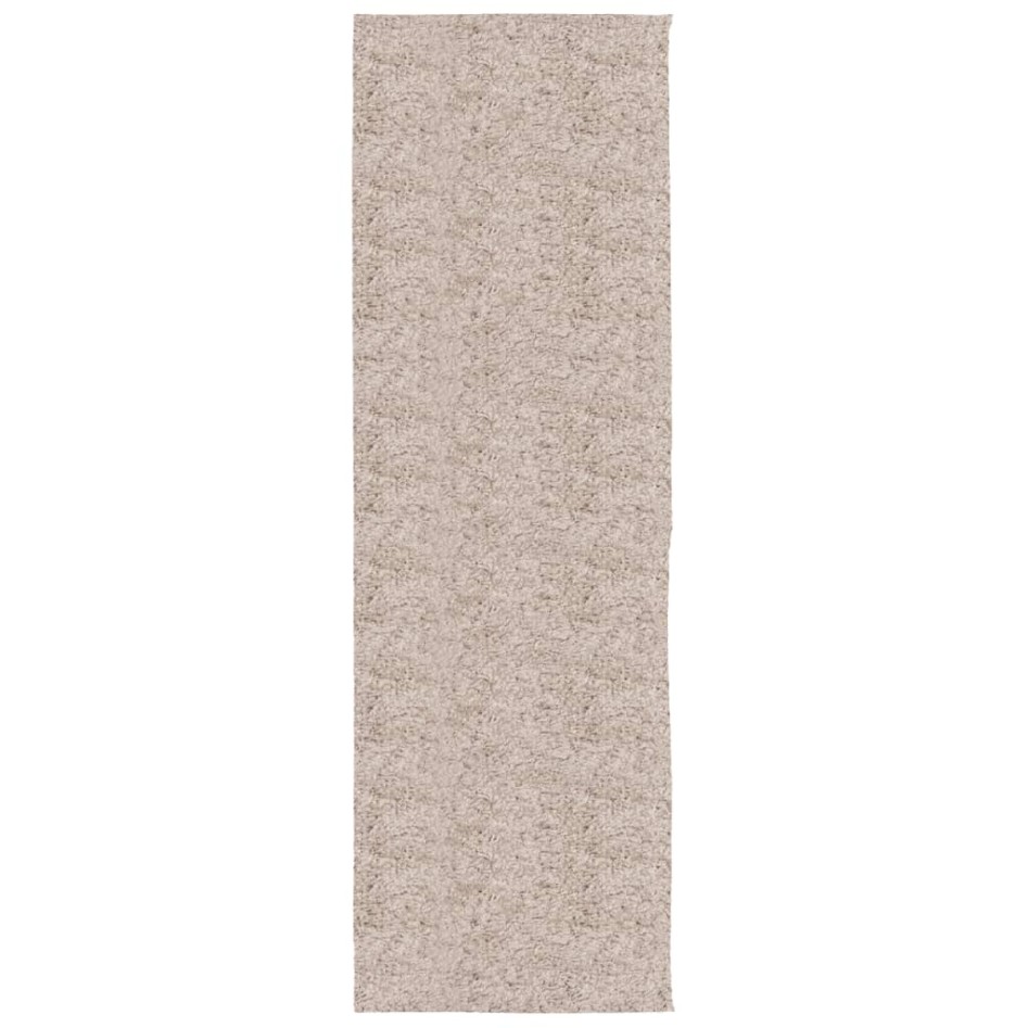 Alfombra peluda de pelo largo moderna PAMPLONA beige 80x250
