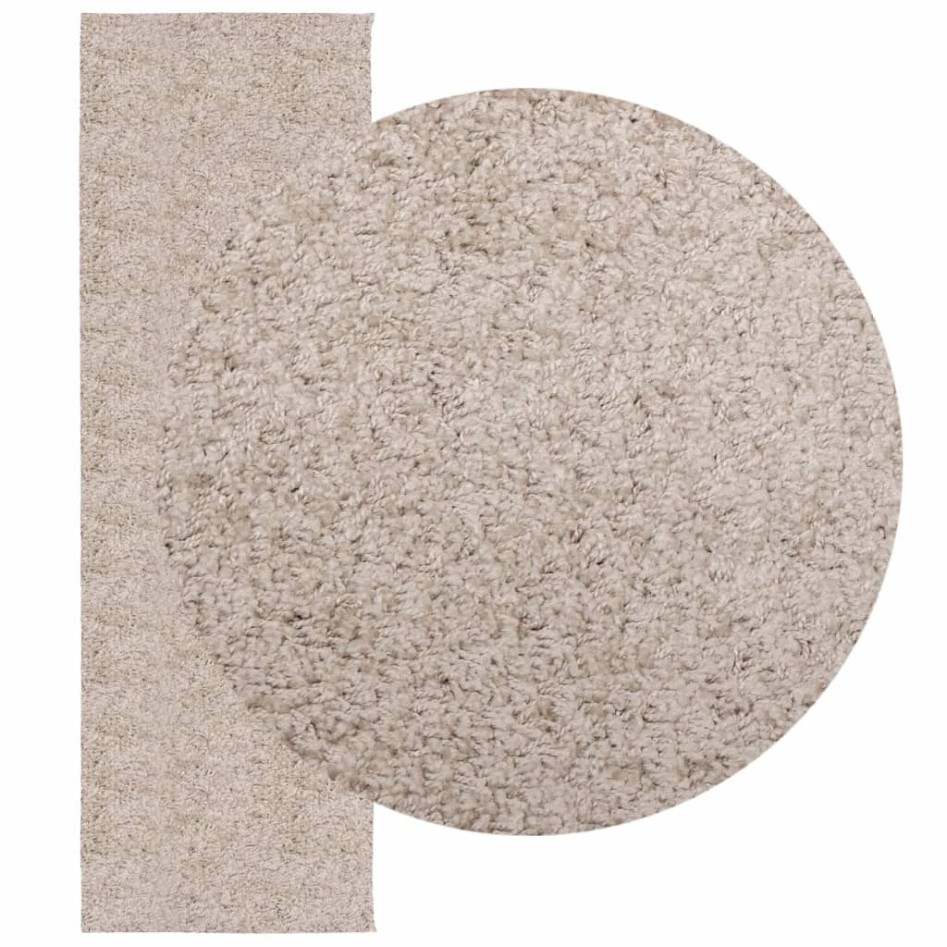 Alfombra peluda de pelo largo moderna PAMPLONA beige 80x250