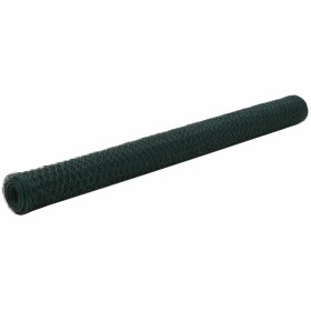Alambrada de gallinero acero revestimiento PVC verde 25x1,5