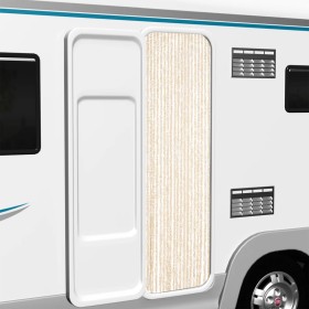 Cortina antimoscas chenilla beige y blanco 56x200