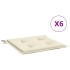 Cojines de silla de jardín 6 uds tela Oxford crema 40x40x3