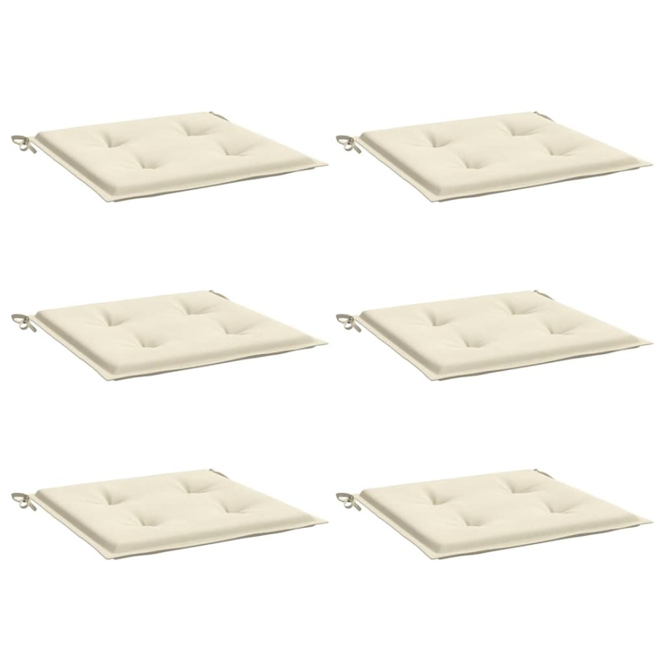 Cojines de silla de jardín 6 uds tela Oxford crema 40x40x3