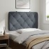 Cabecero de cama acolchado terciopelo gris oscuro 80