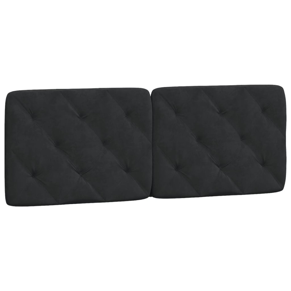 Cabecero de cama acolchado terciopelo negro 120