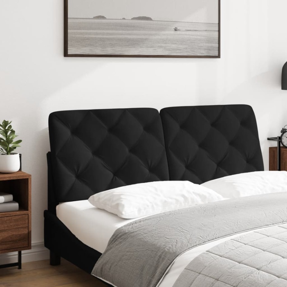 Cabecero de cama acolchado terciopelo negro 120