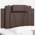 Cabecero de cama acolchado cuero sintético marrón 80