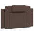 Cabecero de cama acolchado cuero sintético marrón 80