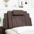 Cabecero de cama acolchado cuero sintético marrón 80