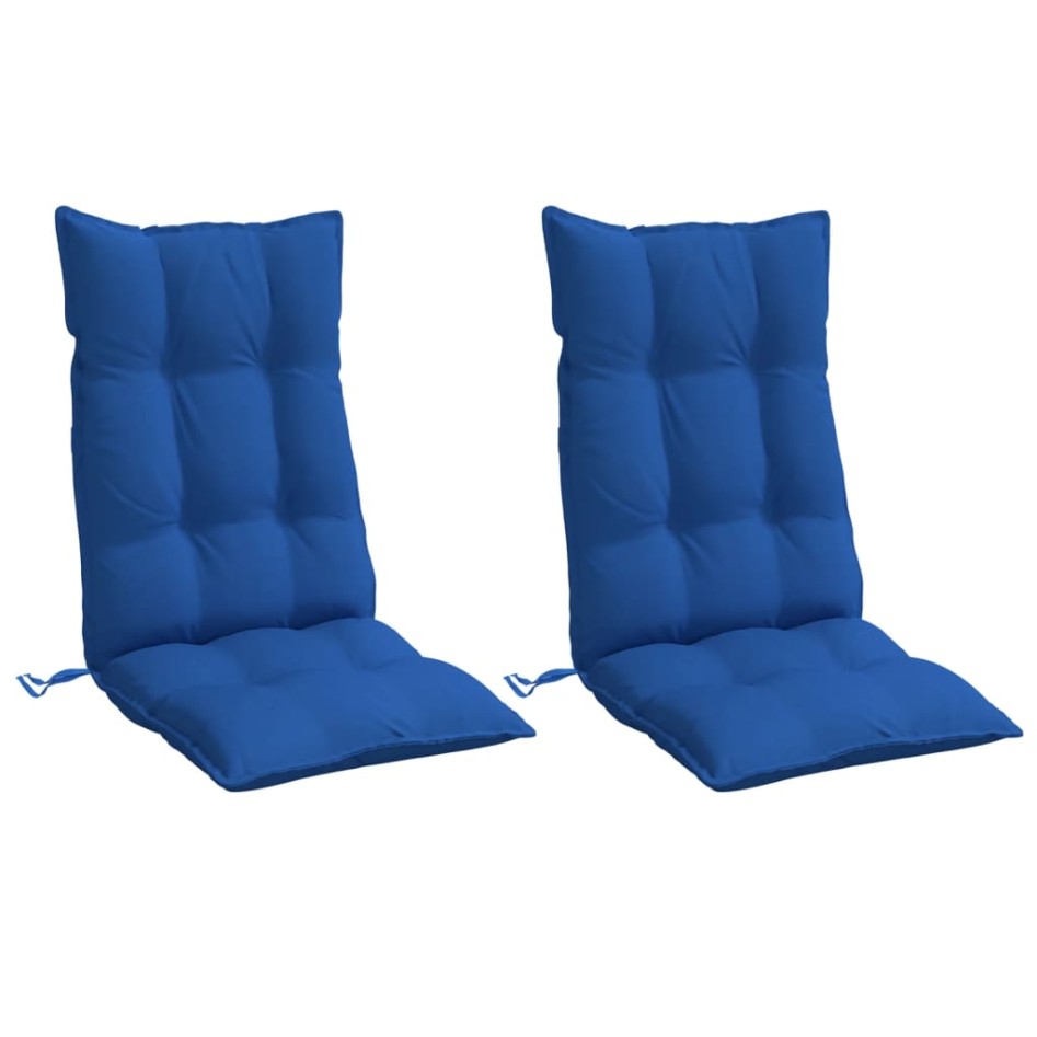 Cojines de silla respaldo alto 2 uds tela Oxford azul