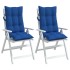 Cojines de silla respaldo alto 2 uds tela Oxford azul