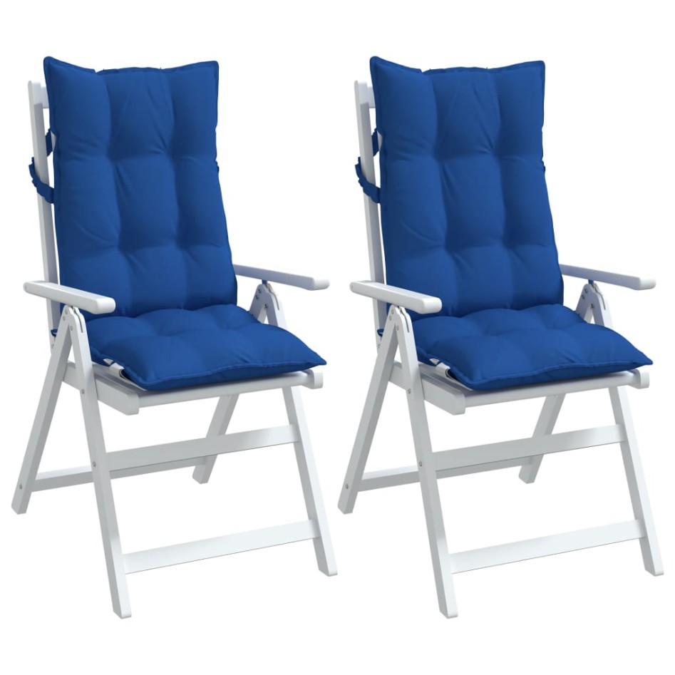 Cojines de silla respaldo alto 2 uds tela Oxford azul