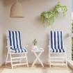 Cojines silla respaldo alto 2 uds tela Oxford rayas azul blanco