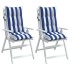 Cojines silla respaldo alto 2 uds tela Oxford rayas azul