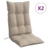 Cojines de silla con respaldo alto 2 uds tela Oxford gris