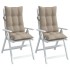 Cojines de silla con respaldo alto 2 uds tela Oxford gris