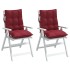 Cojines para silla respaldo bajo 2 uds tela Oxford rojo