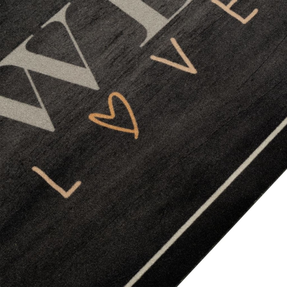 Alfombra de cocina lavable terciopelo texto café 60x180