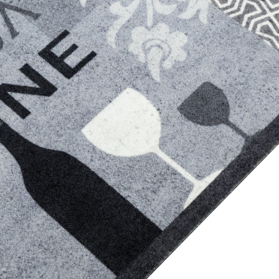 Alfombra de cocina lavable terciopelo vino gris 60x300