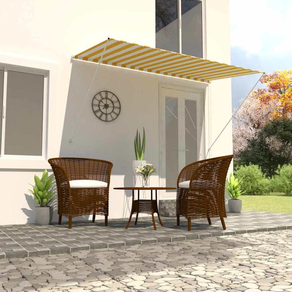 Toldo retráctil 250x150 cm amarillo y
