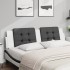 Cabecero de cama acolchado cuero sintético negro blanco 180