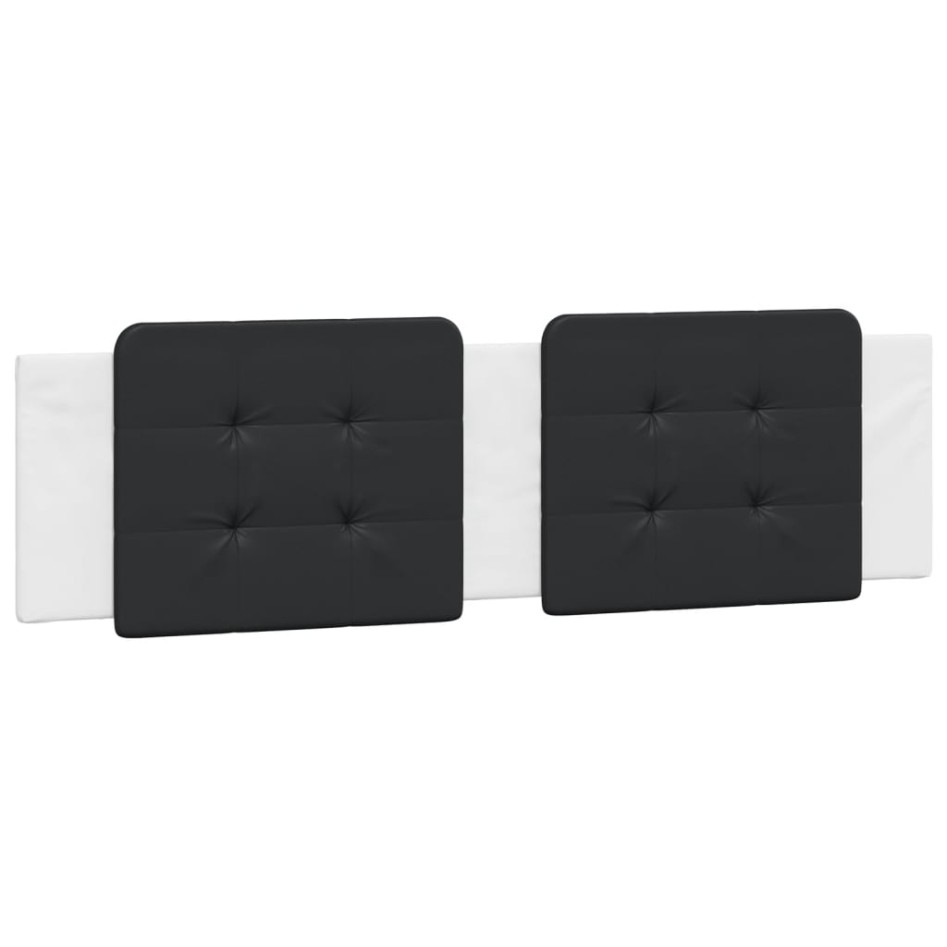 Cabecero de cama acolchado cuero sintético negro blanco 180