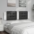 Cabecero de cama acolchado cuero sintético negro blanco 180