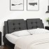 Cabecero de cama acolchado cuero sintético negro 160