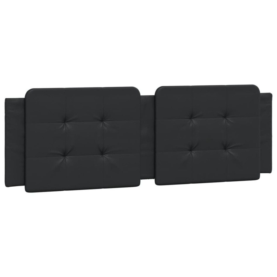 Cabecero de cama acolchado cuero sintético negro 160